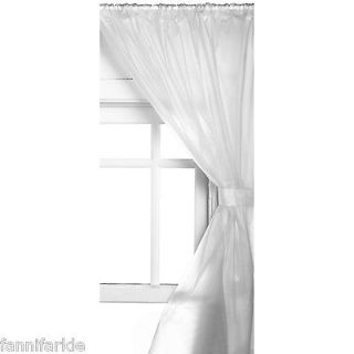 FROSTED SEMI CLEAR VINYL BATHROOM  SHOWER WINDOW CURTAIN ~ TIE BACKS 