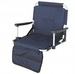 Picnic Plus Stadium Seat with Arms, straps to bench & bleachers Navy 