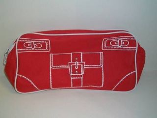 Clinique Hand Travel Makeup Bag Cosmetic Purse RED New