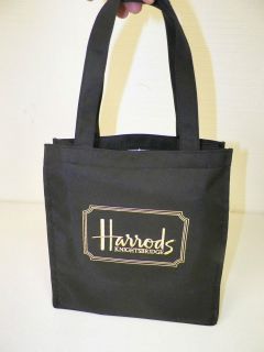 WOMANS BLACK FABRIC HARRODS KNIGHTSBRIDGE TOTE BAG CARRY ALL