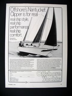 Offshore Yachts Nantucket Clipper yacht 1970 print Ad