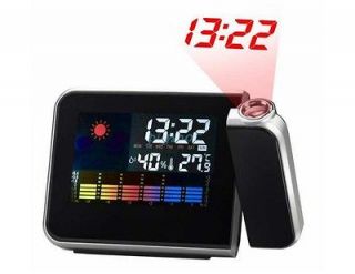   LED Projection Alarm Clock Weather Station Clock Colorful LED Backlit