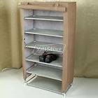   Practical Useful Practical 6 Tiers Shoe Rack with Cover Light Brown