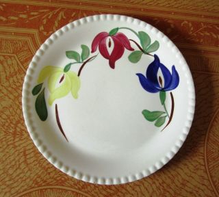 Vintage Blue Ridge Southern Pottery Plate Hand Painted Flowers Floral 