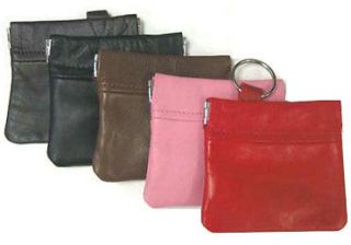   Change Magnetic Spring Frame Genuine Lambskin Leather Coin Money Purse