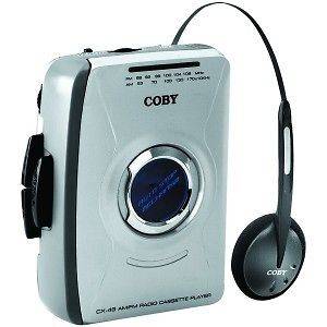 COBY CASSETTE TAPE PLAYER AM/FM HEADPHONES SILVER NEW Fast & Speedy US 
