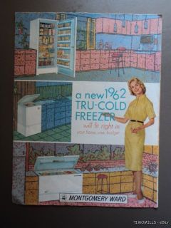   Ward Tru Cold Freezer Refrigerator Catalog Brochure Atomic Age