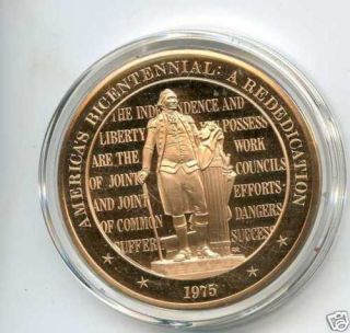 1975 AMERICAN BICENTENNIAL A REDEDICATION BRONZE COIN