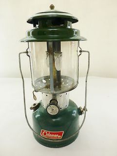 Vintage Coleman Two Dual Mantle 220F Lantern Green Light 1968 Camping 