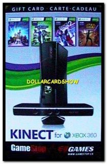 EB GAMES KINECT FOR XBOX 360 GAME STOP COLLECTIBLE GIFT CARD