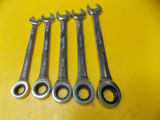 5pc Husky Box Combo Combination Open End Wrench Ratcheting Ratchet 
