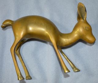 Vintage Brass Figurine Deer Fawn Doe Wildlife