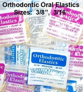 ORTHODONTIC ELASTIC ORAL LATEX BANDS BRACES 3/16 3/8