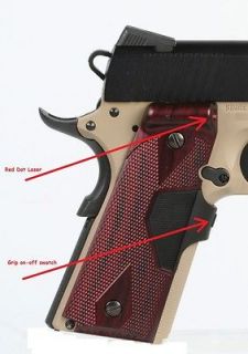   RED DOT LASER GRIPS ROSEWOOD FINISH FOR COLT KIMBER 1911 GOVERNMENT