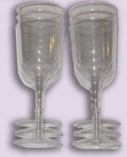   CHAMPAGNE COCKTAIL OR WINE GLASSES (PLASTIC)   6 per pack   bnip