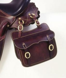 Australian Outrider Collection BLACK Leather Saddle Pocket HorseTack