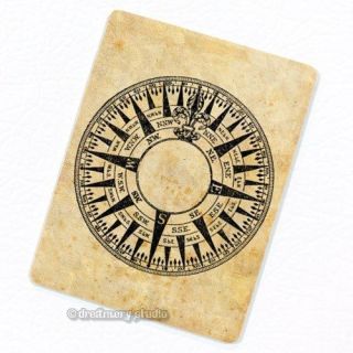 Compass Rose Deco Magnet; Windrose Wind Map Direction North East South 