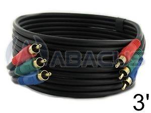   RCA HD Male Y/Pb/Pr RBG Component Coaxial TV Video Cable 22AWG   3 ft