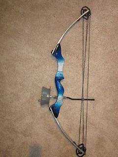 CUSTOM HIGH COUNTRY FISHING COMPOUND BOW, METALLIC FLAKE BLUE/SILVER