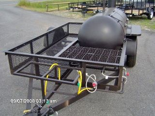 BBQ PIT SMOKER concession barbecue grill trailer w/ gas starter and 