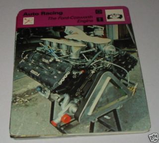 Auto Racing The ford cosworth engine SC Collector card