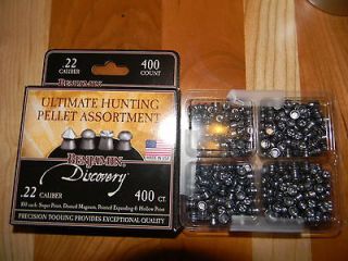 BENJAMIN .22 CAL PELLETS 400 COUNT ONE HUNDRED OF EACH