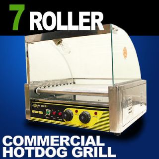 New MTN Commercial 7 Roller Hotdog Sausage Grill Machine 18 24pc Hot 