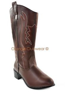   Cowboy Western Rodeo Halloween Costume Brown Wild West Boots Shoes