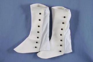 12 Victorian STEAMPUNK Spats Costume BOOT TOPS Covers White
