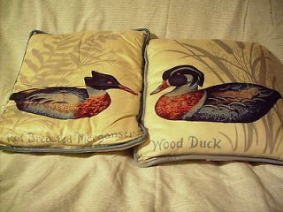 WOOD DUCK & RED BREASTED MORGANSER pr 10 x 12 Decorative Couch 