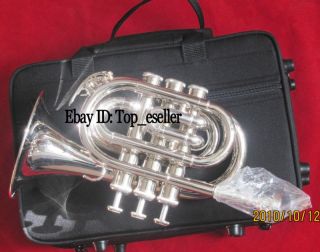 Warranty Silver Nickel Pocket Trumpet Cornet New Case