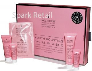 The Sanctuary Spa YOUTH BOOSTING FACIAL IN A BOX 5 Item Anti Aging 