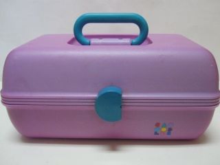 Caboodles Vintage Purple Make Up Cosmetics Carrying Train Case w 