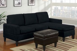   Sofa Sectional couch in Black Microfiber couches sectionals sofas