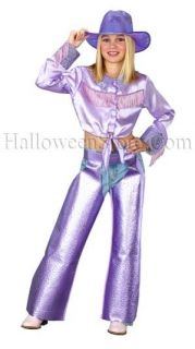 Purple Cowgirl Country Singer Star Child Costume Size Small 4 6
