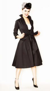 Bernie Dexter Clothing Henrietta Dress Coat Black PinUp Girl M L XL 