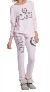 WILDFOX COUTURE PINK COUNTRY CLUB BAGGY BEACH JUMPER, SWEATS PANTS 