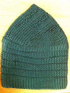 Green Kufi Skull Cap Crochet Beanie Hat 100% Cotton New Topi Pakol 