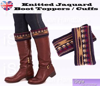   Knitted Navajo Boot Toppers / Boot Cuffs   Winter 2012 / Ski Fashion