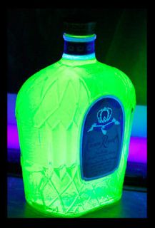 Crown Royal GLOWING NEON Blacklight Bottle    add poster sign    UV 
