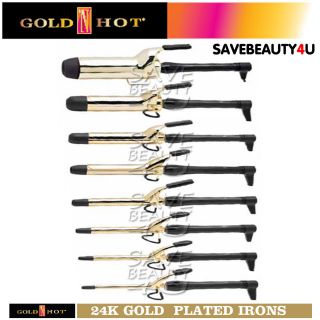   Gold N Hot 24k Gold Plated Curling Irons / Triple Barrel Waver / Comb