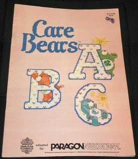 CUTE! Care Bears A B C Alphabet Cross Stitch Patterns Book 5109 1985 