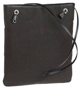   PRADA Black Canvas Leather Messenger Crossbody Shoulder Bag Handbag