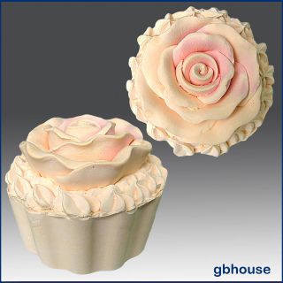 3D Silicone Soap/Candle Mold   Cup Cake with Rose Icing