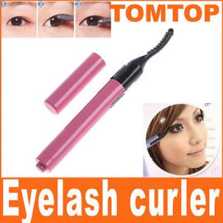 Pink Portable Electric Heated Eyelash Curler Eye Lashes Mini Pen Style