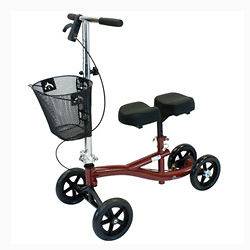 Roscoe Steerable Turning Knee Scooter, Walker, Red