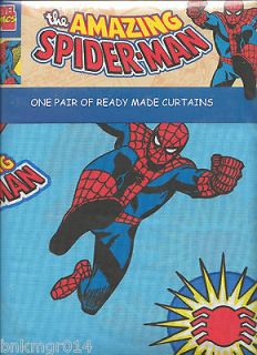 Marvel Amazing Spiderman Curtains 1 pair 66 x 54 NIP