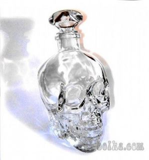 crystal head glass vodka bottle skull rocker biker gothic 750ml