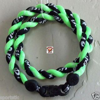 Phiten Tornado Necklace Custom Black & Optic Green