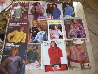 YOUR CHOICE CROCHET/KNITTING SWEATER LEAFLETS ADULTS LONG SLEEVED SEE 